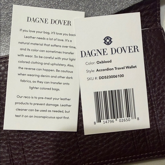Dagne Dover Oxblood Leather Accordion Wallet - Picture 5 of 5